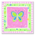 The Kids Room by Stupell Green Butterfly with Pink Border Square Wall Plaque