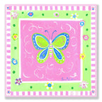 The Kids Room by Stupell Green Butterfly with Pink Border Square Wall Plaque