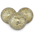 MDLUU 4 Decorative Orbs, Mosaic Sphere Balls, Centerpiece Balls for Bowls, Vases, Dining Table Decor, Pack of 3 (Gold)