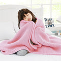 Guohaoi Knitted Weighted Blanket(Pink 50''x60'' 7lbs),Home D  cor Cooling Throw Blanket for Hot Sleepers,Hand Made Chunky Knit H