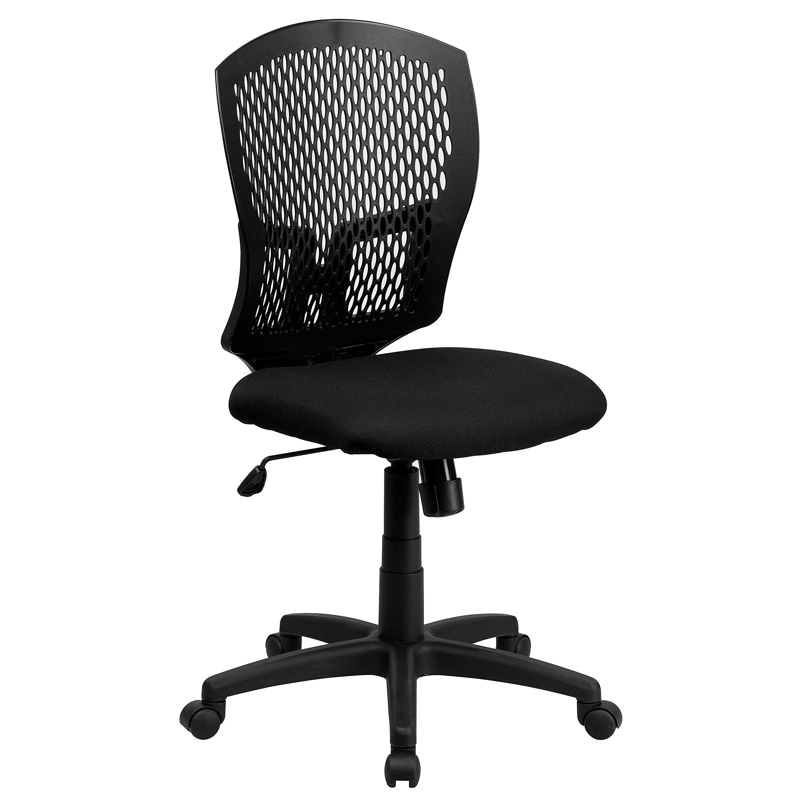 Flash Furniture Mid-Back Designer Back Swivel Task Office Chair With Fabric Seat [Wl-3958Syg-Bk-Gg]