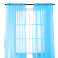 Elegant Comfort 2-Piece Sheer Panel with 2inch Rod Pocket - Window Curtains 40-inch Width X 84-inch Length, Turquoise