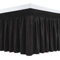 Biscaynebay Wrap Around Bed Skirts For King & Cal King Beds 14' Drop, Black Adjustable Elastic Dust Ruffles Easy Fit Wrinkle &