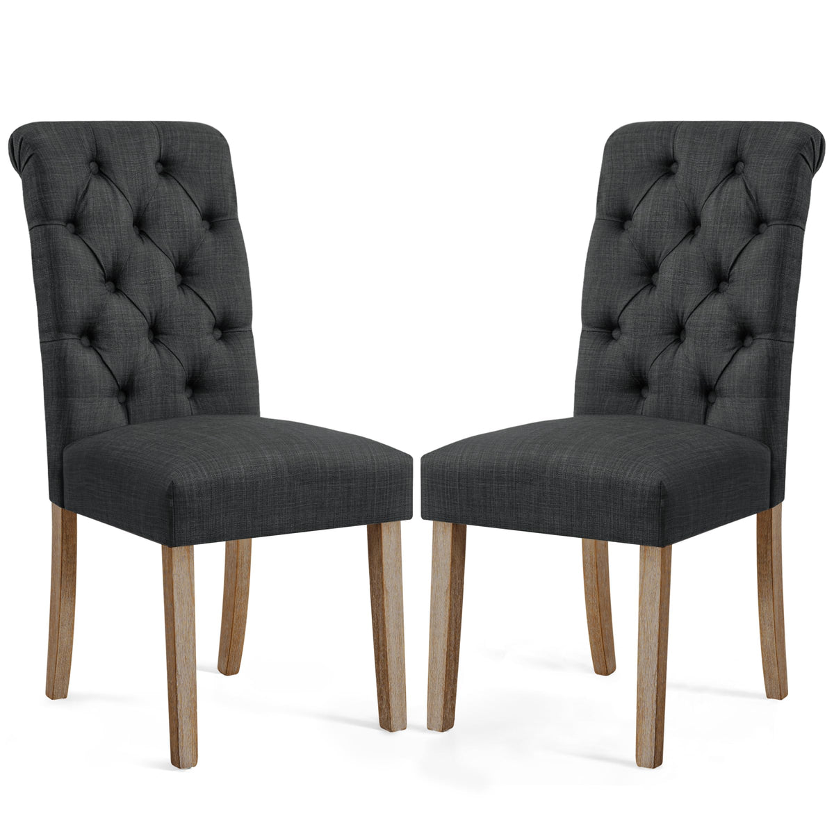 Symax Upholstered Parsons Dining Chairs Set Of 2, Tufted Dining Chairs, Button Upholstered Fabric Dining Room Chairs, With Solid