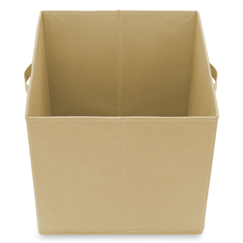 Casafield Set Of 6 Collapsible Fabric Cube Storage Bins, Sandy Beige - 13'' Foldable Cloth Baskets For Shelves, Cubby Organizers