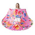 Battilo Home 71 Inch Pink Donut Blanket For Adult And Kids, Soft And Comfortable Flannel Round Blanket For Bedding,Funny Blanket