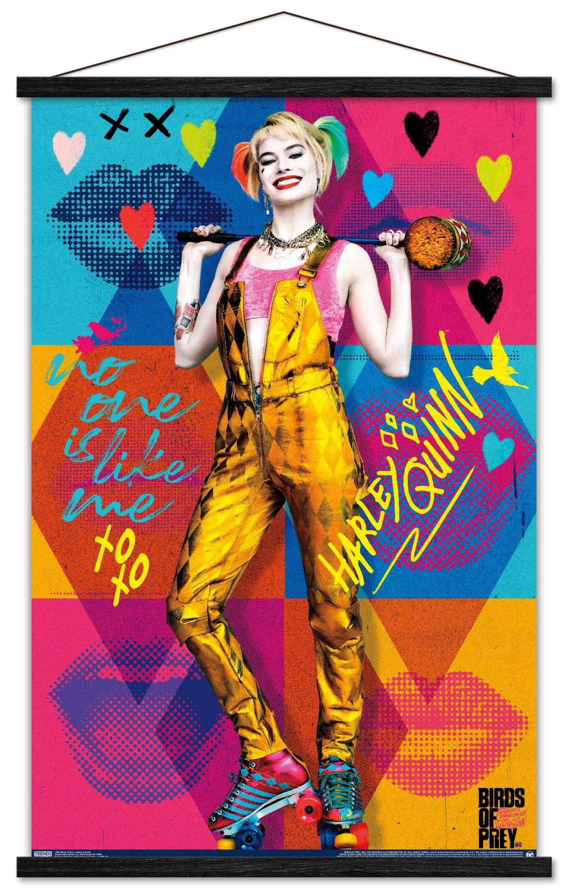 Trends International DC Comics Movie - Birds of Prey - Harley Quinn - Hammer Wall Poster, 22.375 x 34, Print and Black Hanger Bu