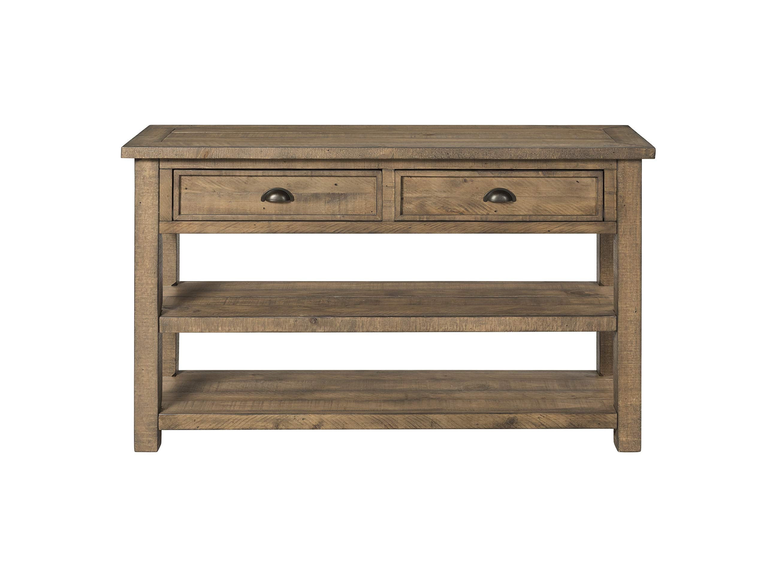 Martin Svensson Home Monterey Solid Wood Sofa Console Table - Reclaimed Natural Finish - Modern Farmhouse - Entryway Table With Two Spacious Drawers