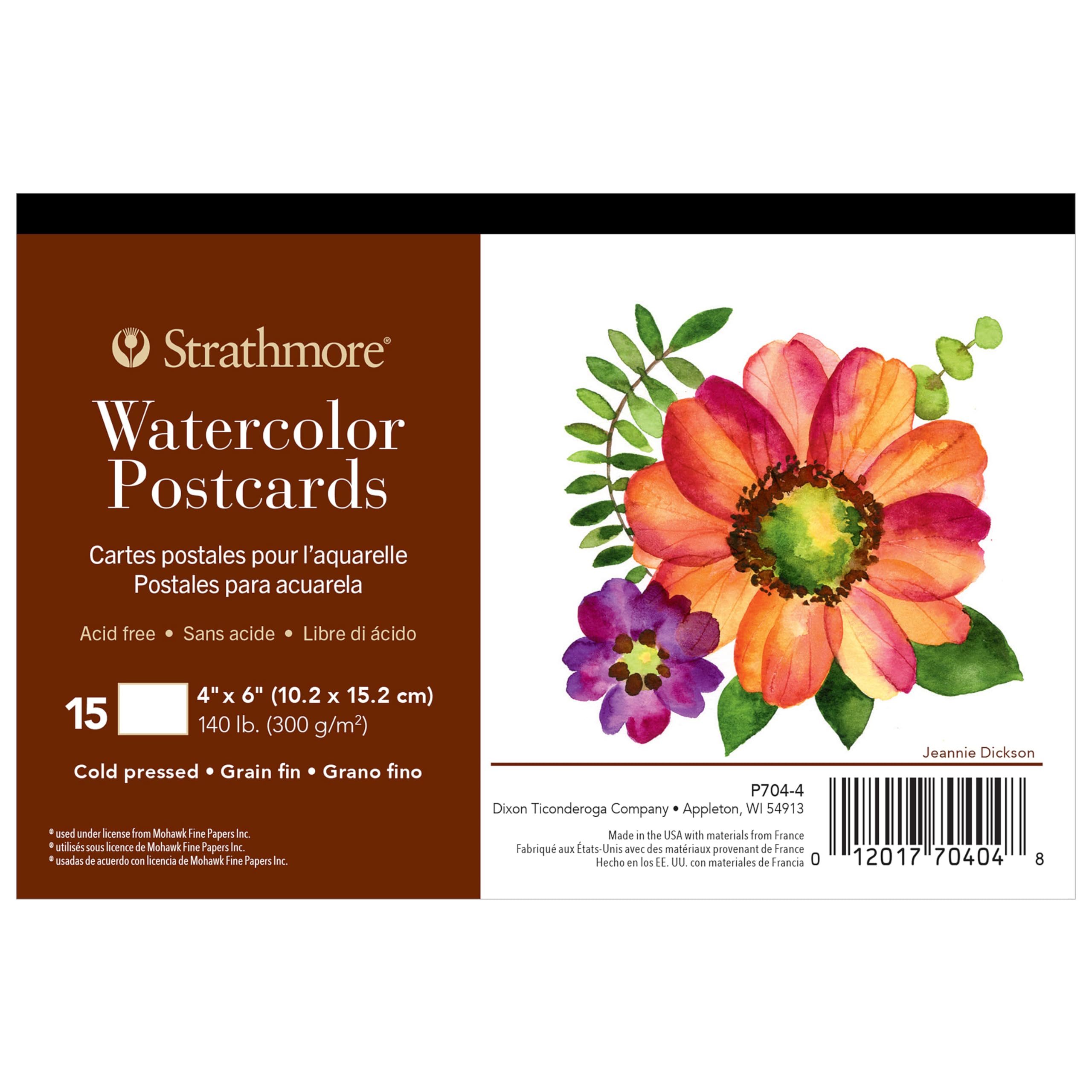 Strathmore Watercolor Postcard Pad, 4X6 Inches, 15 Pack - Custom Greeting Cards For Weddings, Events, Birthdays