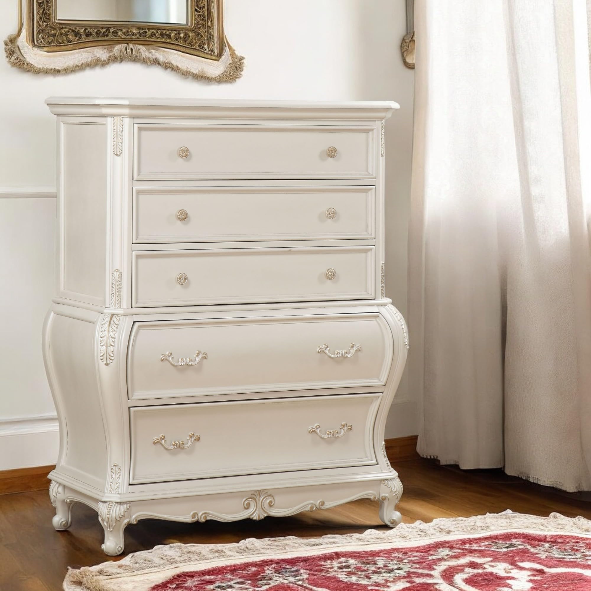 ACME Chantelle Chest (no granite top) - 23546 - Pearl White