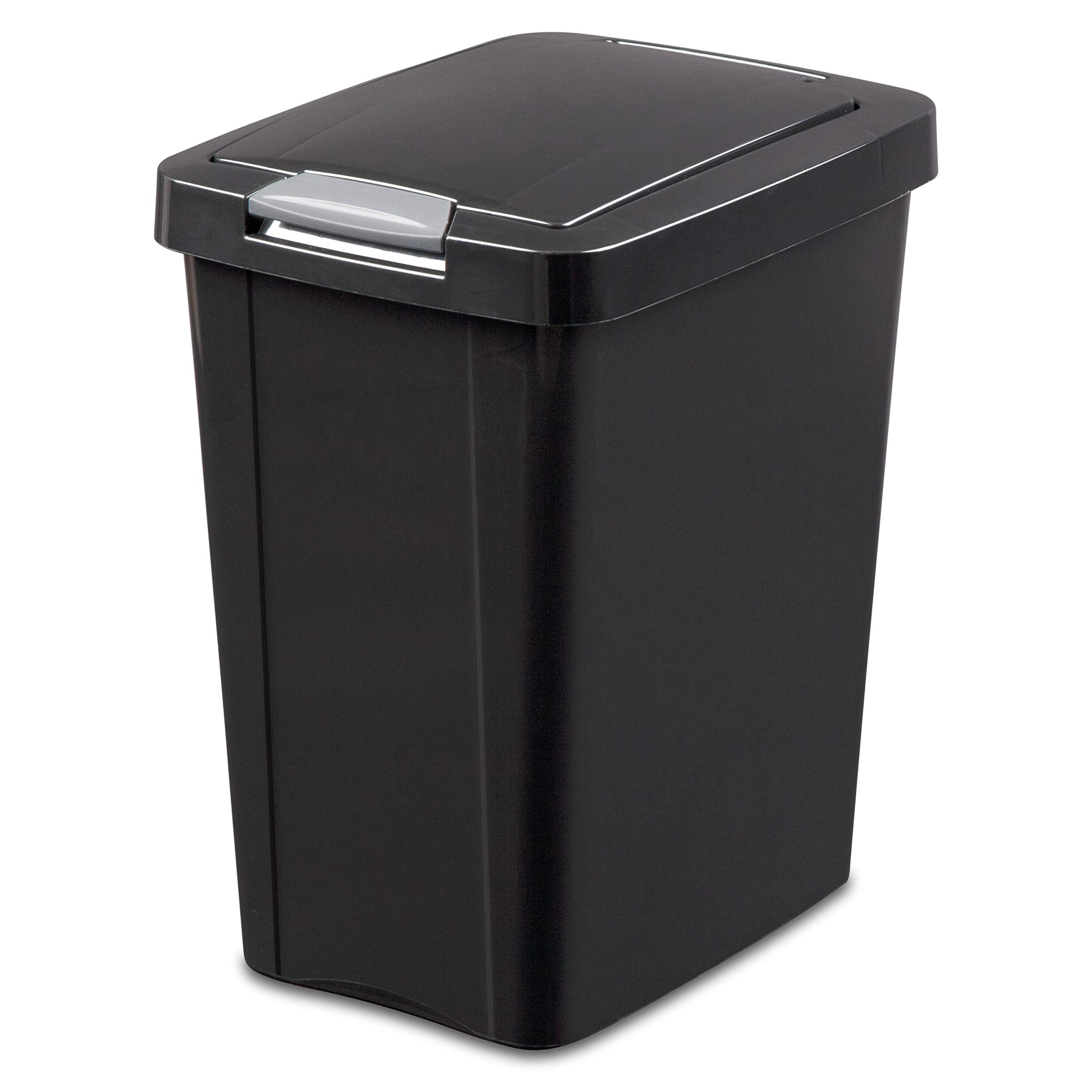 Sterilite 10439004 7.5 Gallon Black Plastic TouchTop Wastebasket4