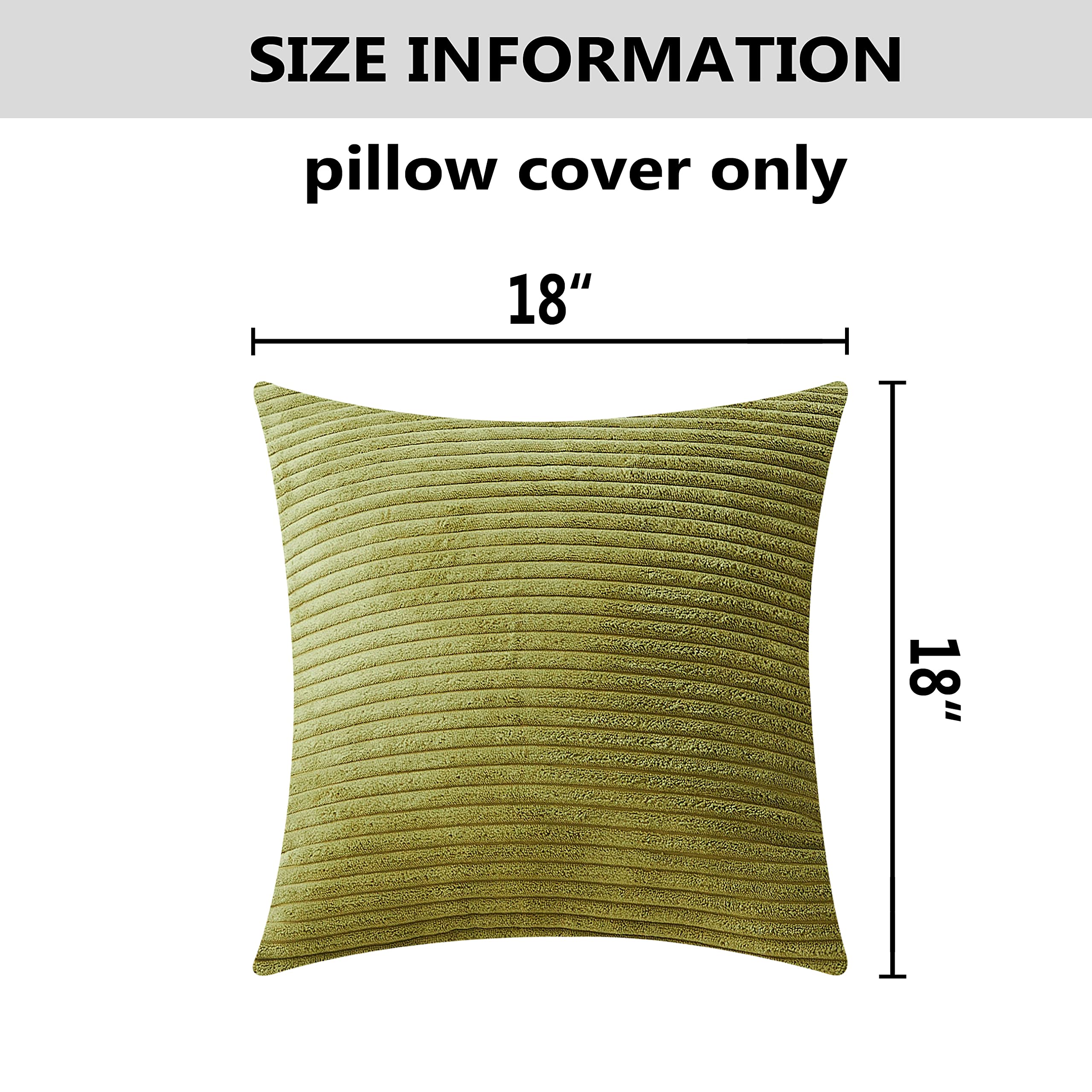Home Brilliant Green Throw Pillows Cover Decoration Solid Striped Corduroy Plush Velvet Decorative Pillow Cases Accent Summer Pi