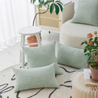 Home Brilliant Sage Lumbar Pillow Cover 12X20 Corduroy Plush Velvet Oblong Decorative Throw Pillow Covers For Rectangle Pillowca
