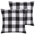 Cootato Christmas Pillow Covers - Set Of 2 Buffalo Black And White Plaid Throw Pillow Covers, 18 X 18 Inches Cotton Pillow Cover