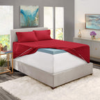 Nestl Extra Deep Pocket Sheets - Fits Mattress 18-24 Inches Deep, Extra Deep Pocket Twin Sheets Sets, 4 Piece Twin Size Sheets, Twin Sheets Deep Pocket, Burgundy Red Sheets