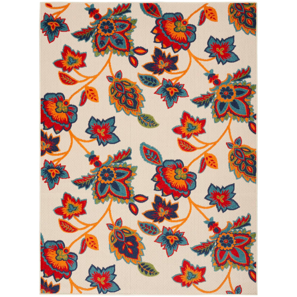 Nourison Aloha Indoor/Outdoor Modern Multicolor 6' X 9' Area Rug, Easy Cleaning, Non Shedding, Bed Room, Living Room, Dining Room, Kitchen (6X9)