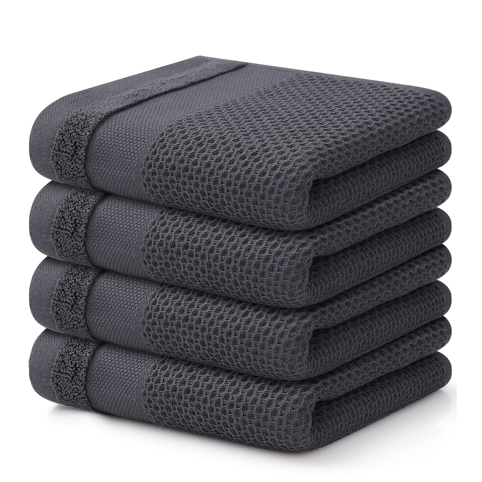 Homaxy 100% Cotton Waffle Weave Kitchen Towels, 13 x 28 Inches Super Absorbent and Machine Washable Dish Towels for Drying Dishe