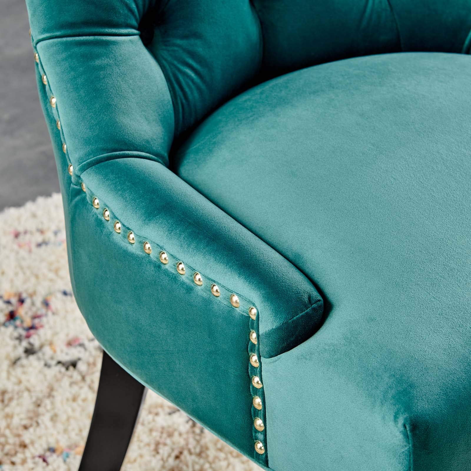 Modway Regent Tufted Performance Velvet Dining Side Chairs - Set Of 2, Teal