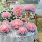 Mybbshower Paper Flower Decorations For Wall Backdrop Girld Nursery Wall Decor Wedding Bridal Shower Rooms Pink Grey Sizes 11''
