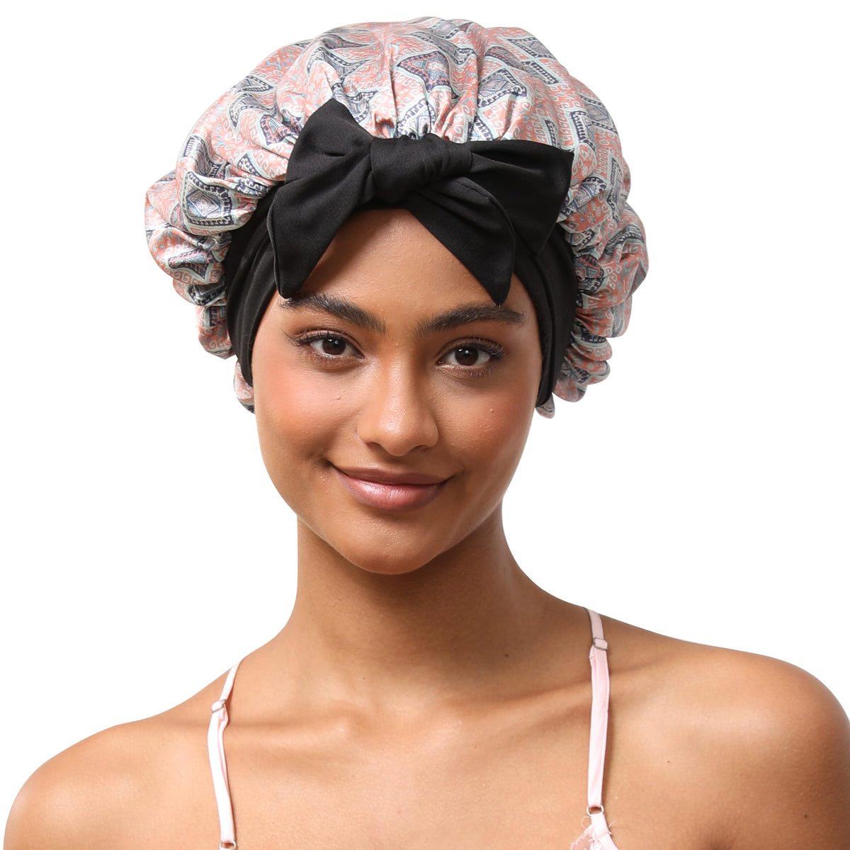 Silk Satin Bonnet for Sleeping Hair: Women Sleep Night Wrap Cap for Straight Wavy Curly Coily Kinky Natural Hair Head by Tie Ban