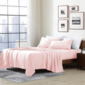 Cathay Home Essentials Ultra Soft Hypoallergenic Wrinkle Resistant Double Brushed Microfiber Bedding Sheet Set, Blush, King