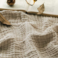Emme Cotton Throw Blanket 100% Muslin For Couch 4-Layer Breathable Gauze All Season Soft And Lightweight Pre-Washed (Light Tan,