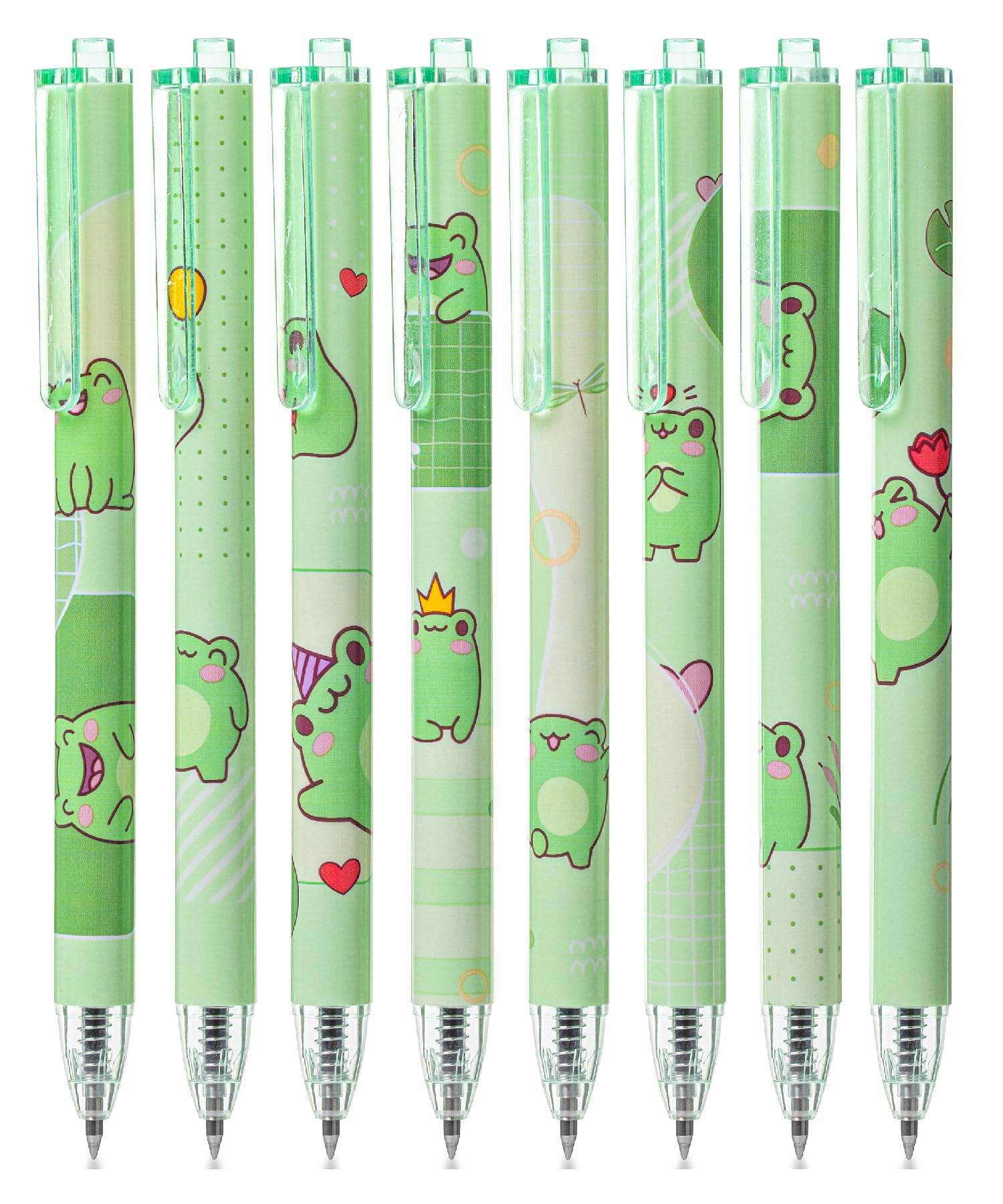 Mr. Pen- Cute Frog Gel Pens, 8Pack, Black Ink, Cute Animal Pen, Gel Pens Fine Point 0.5Mm, Cute Pens For Girls, Cute Pens Kawaii