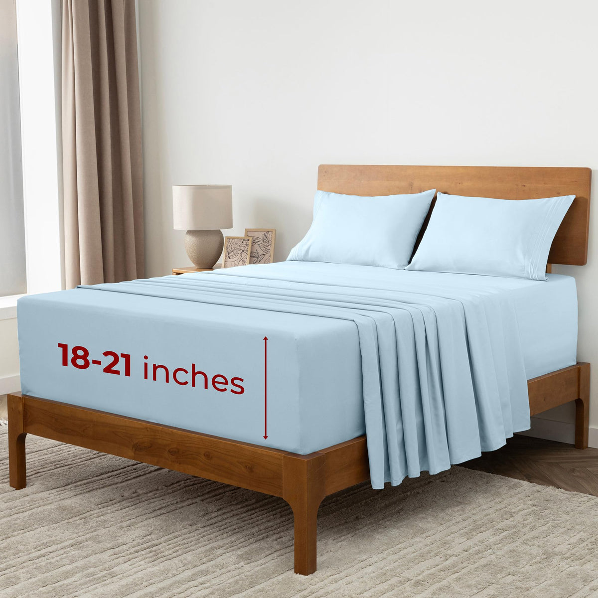 Mellanni Extra Deep Pocket Full Sheet Set - 4 Piece Iconic Collection Bedding Sheets & Pillowcases - Hotel Luxury, Ultra Soft, C