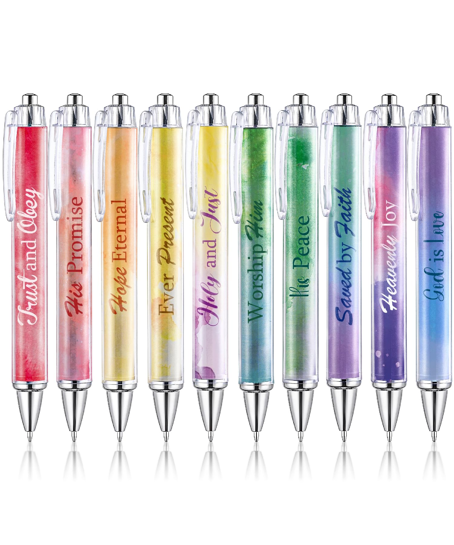 Mr. Pen- Christian Pen Set, 10 Pack, Gradient Style, Black Ink, Bible Verse Pens, Christian Pens For Women, Bible Pens No Bleed