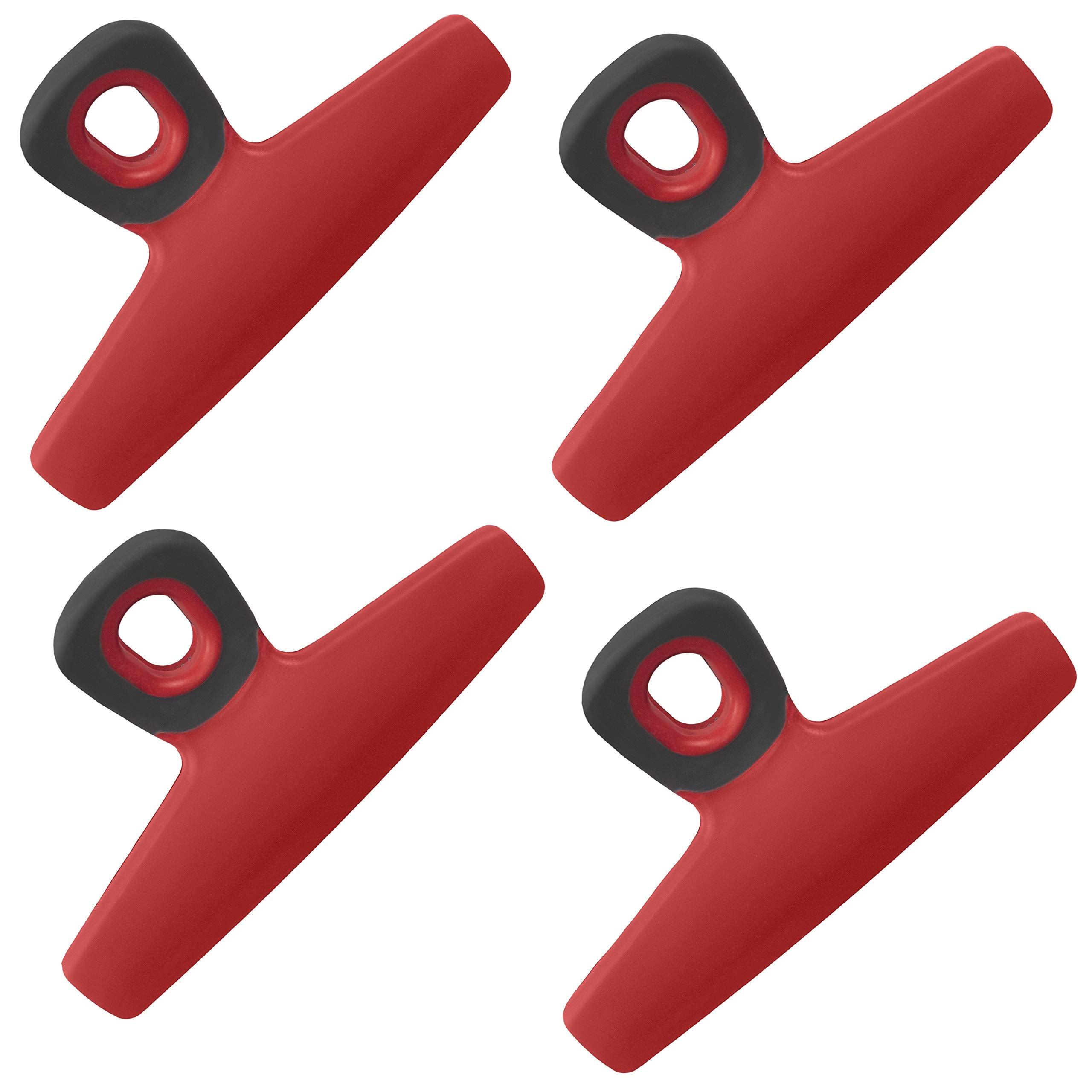 Cook With Color Wide Heavy Duty Chip Clips - Large Bag Clips For Food Storage With Air Tight Seal Grip, Pack Of 8, Red