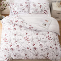 Emme Floral Comforter Set Twin 5 Piecesbrushed Microfiber Bed In A Bag, Ultra Soft Bedding Set (White, Twin)