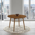 Armen Living Arcadia 42  Round Dining Table in Walnut Wood