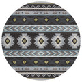 Phoenix Ph3 Black Southwestern Rug Round 8' X 8'