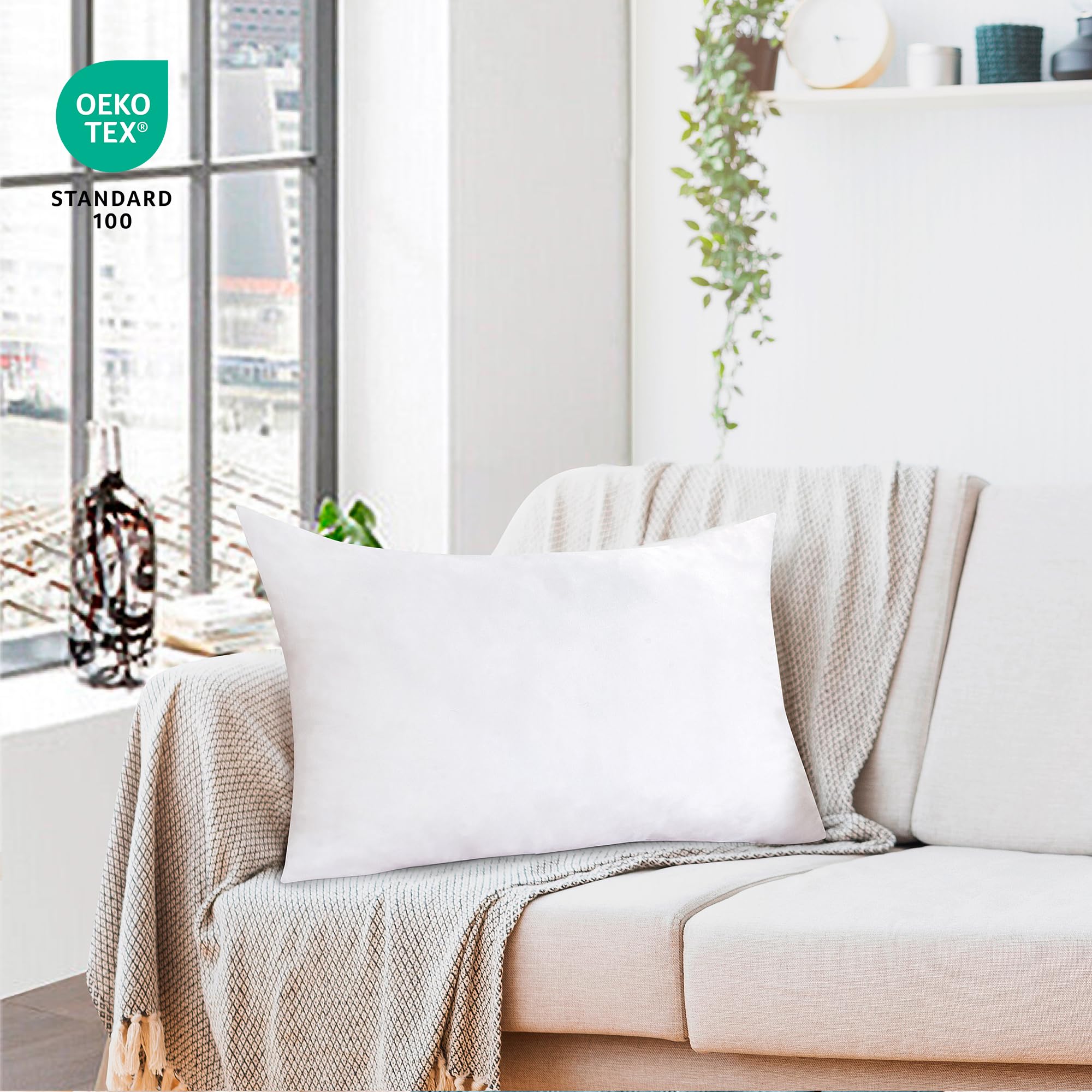 Royale Linens Throw Pillow Insert - Rectangle Pillow - Bed & Couch Pillow - Sofa Pillow Insert - Decorative Pillow Insert - Inne