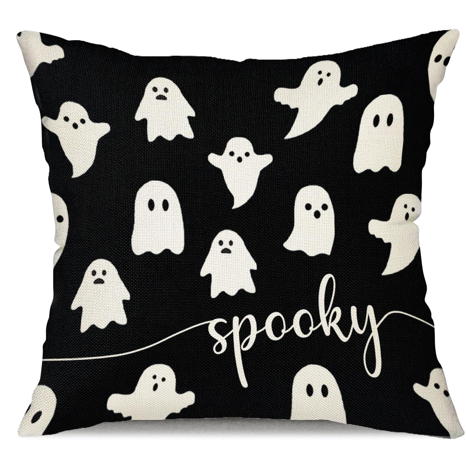 JXZYGMD Halloween Pillow Cover 18x18 Ghost Spooky Halloween Lumbar Pillow Covers Decorations Outdoor Halloween Pillows Decorativ
