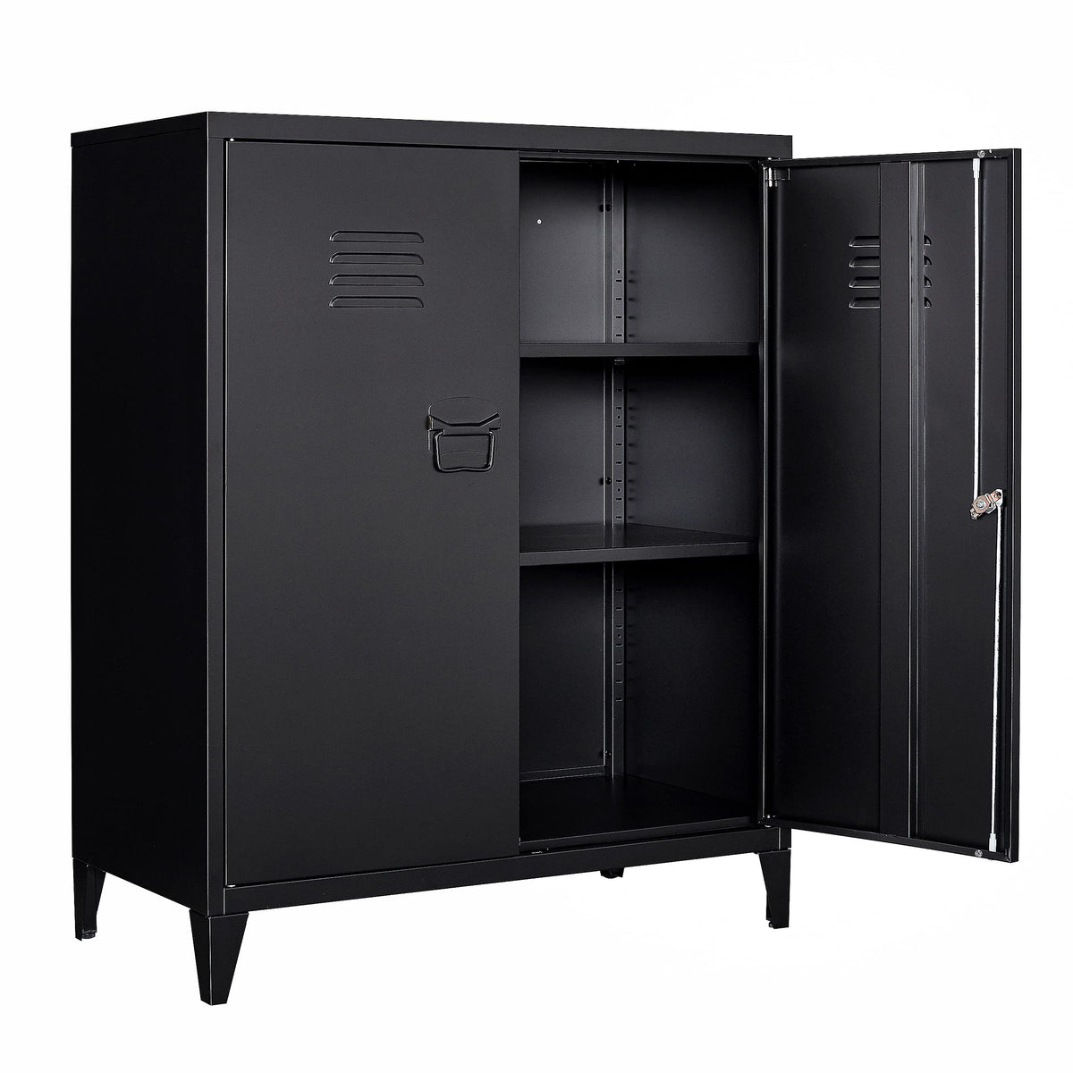 SISESOL Storage Cabinet with Doors and Shelves,40'' Metal Storage Cabinet with Lock Door Adjustable Shelf,File Cabinet for Offic