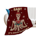 Christmas Skeleton Throw Blanket Cozy Plush Gothic Sugar Skull Flannel Fleece Ultra Soft Halloween Blankets Lightweight Fuzzy Pa