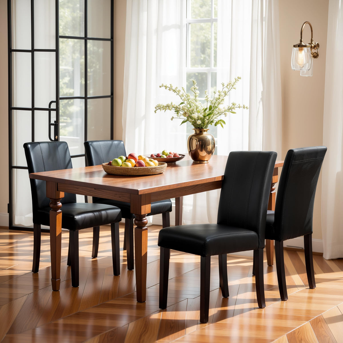 Symax Dining Chairs Set Of 4, Leather Parson Dining Room Chairs, Modern High-End Kitchen Side Chairs For Bedroom, Living Room, B