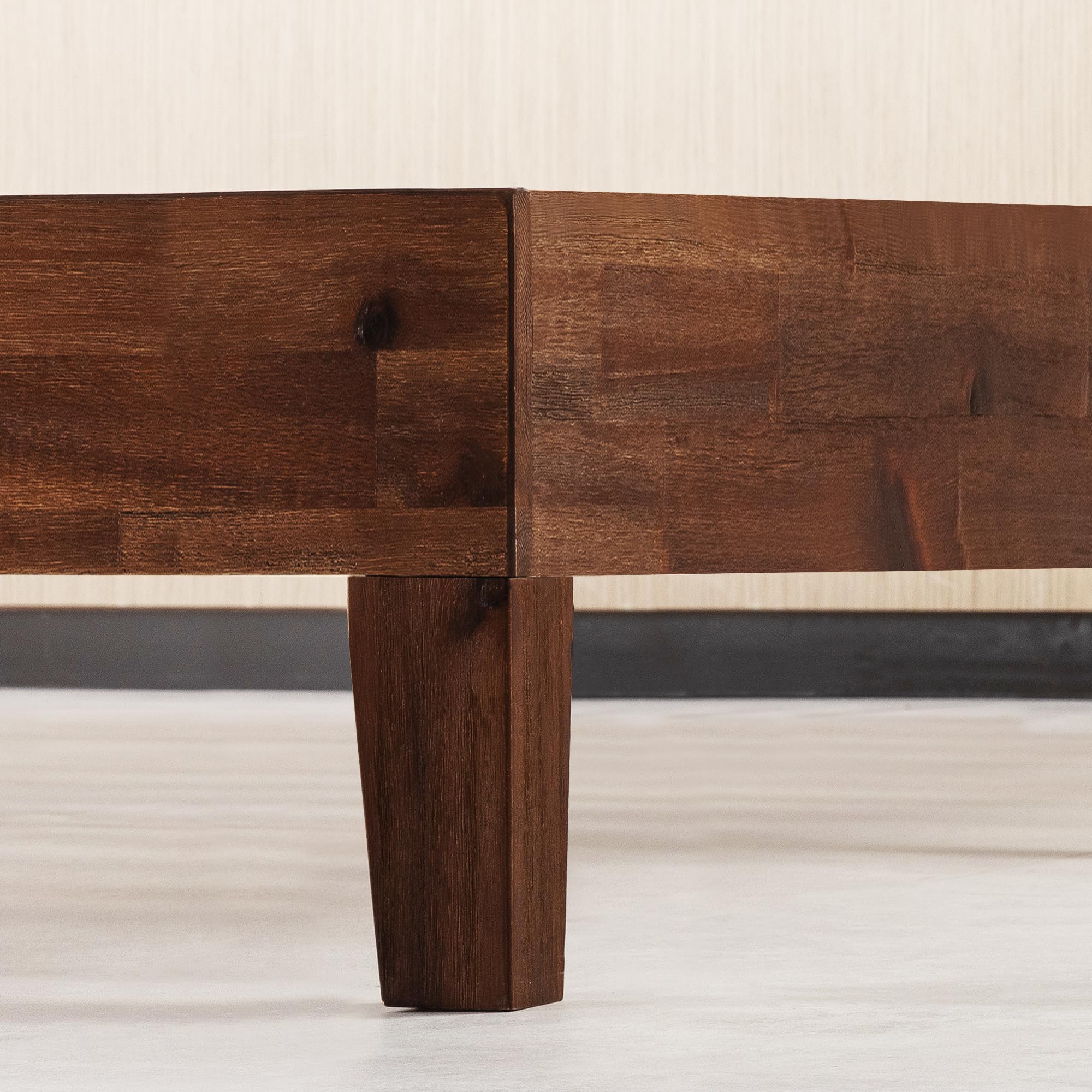 Mellow Queen Size Solid Wood Platform Bed Espresso