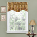 Waverly Traditions Navarra Farmhouse Scalloped Rod Pocket Valance for Windows in Bedroom, Kitchen, or Living Room, 52 x 16, Anti