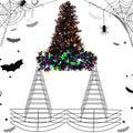 Hotop Witch Hat Shaped Metal Wreath Frame Pirate Ship Elf Hat Shape Wreath Form Metal Frame for Halloween Christmas DIY Craft Ho