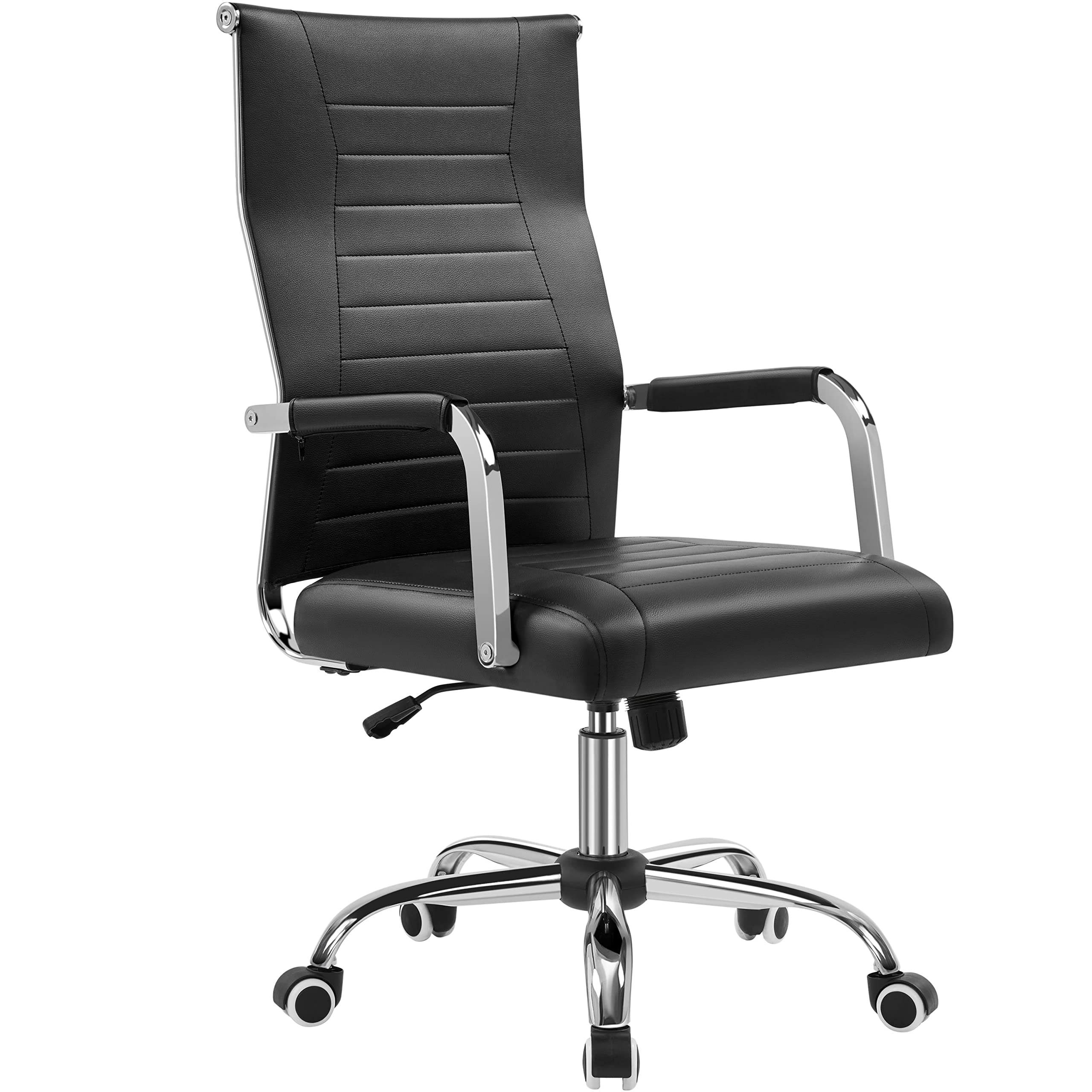 Yaheetech PU Leather Managerial Chair High Back Computer Desk Chair Management Task Chair Swivel Rolling Chair with Ergonomic Ba