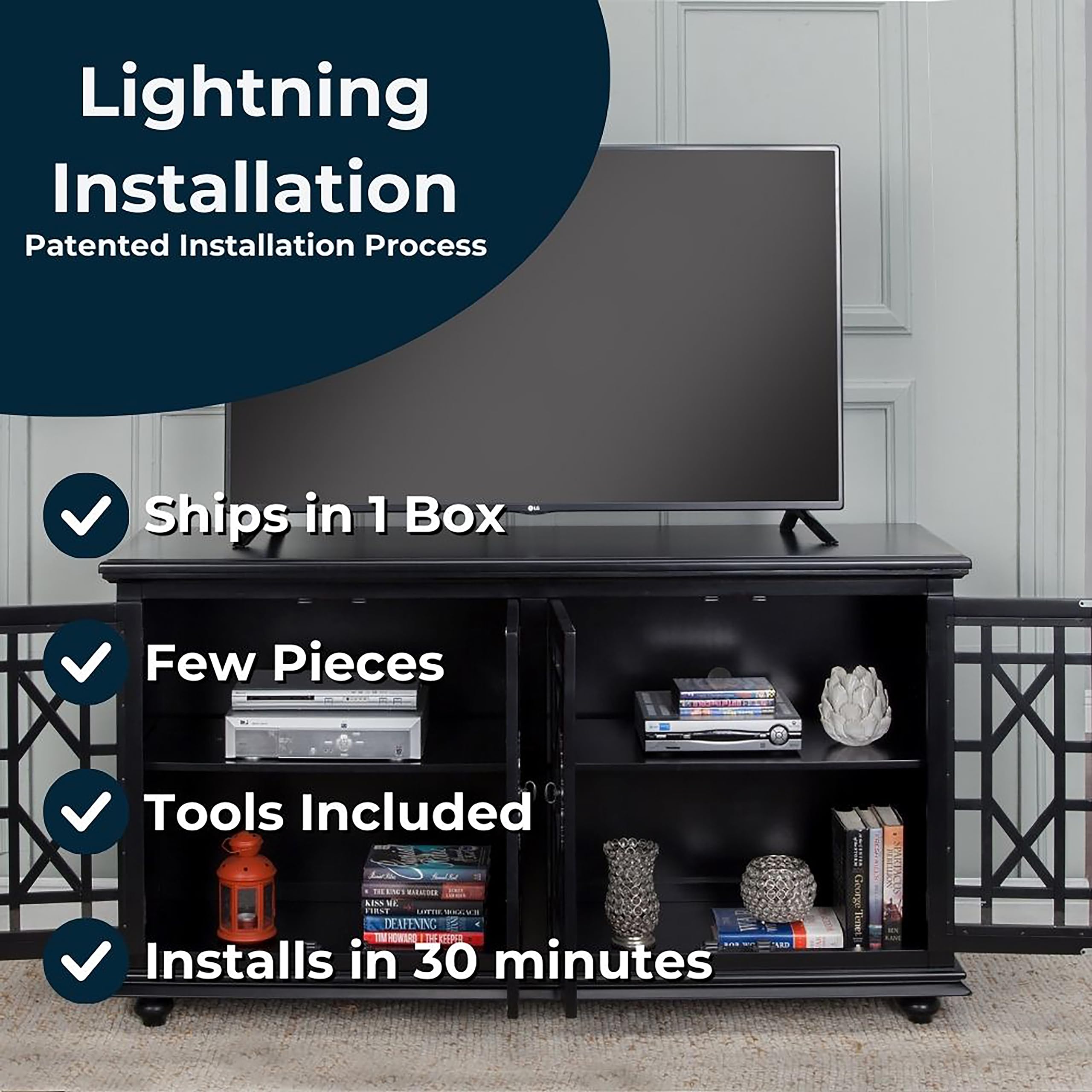 Martin Svensson Home Cassandra 63&quot; Tv Stand, Antique Black