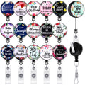 Zonon 16 Pcs Cute Badge Reels For Nurses Decorative Retractable Badge Holders With Inspirational Text For Nurse Week Gifts Bulk