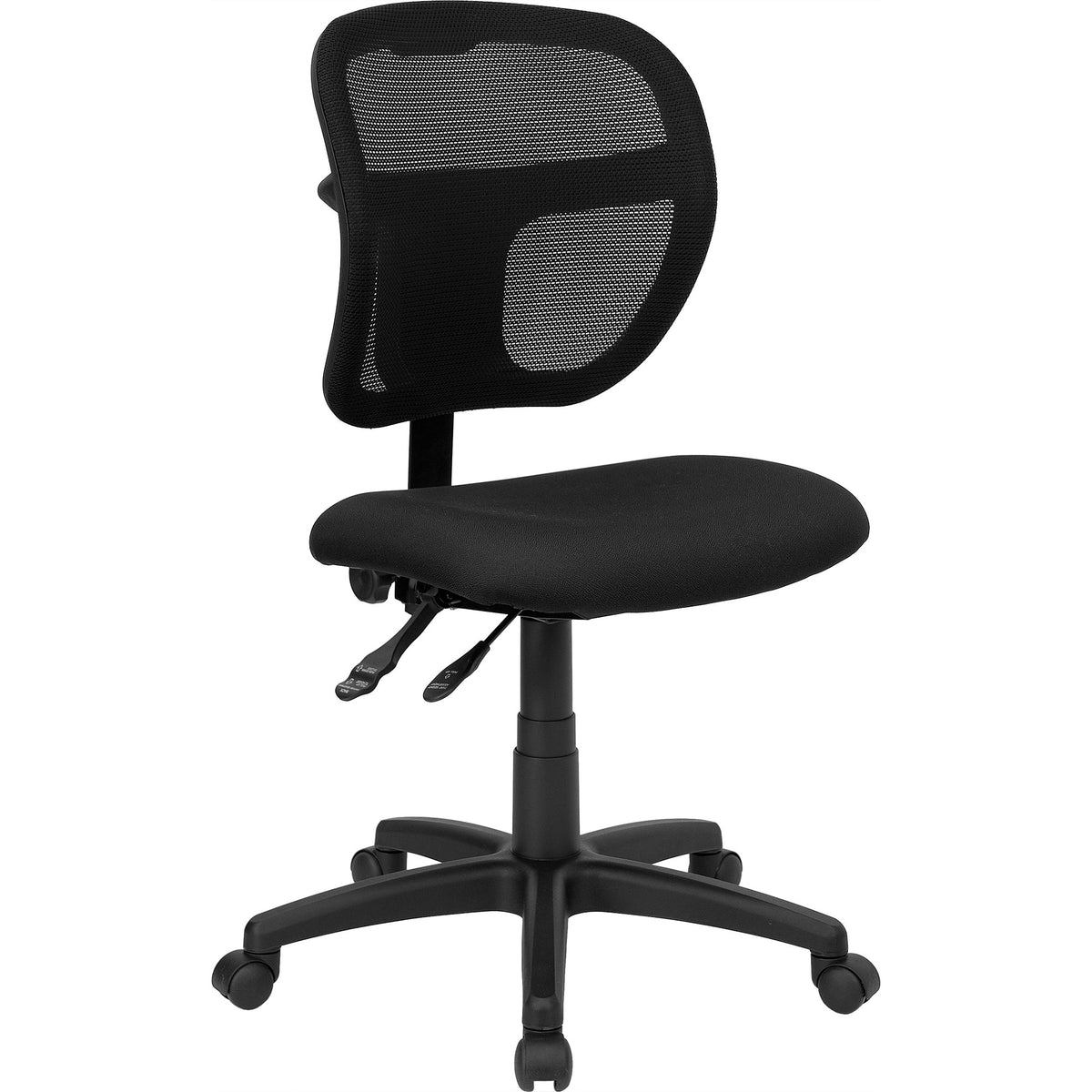 Flash Furniture Pellen Mid-Back Black Mesh Swivel Task Office Chair with Back Height Adjustment