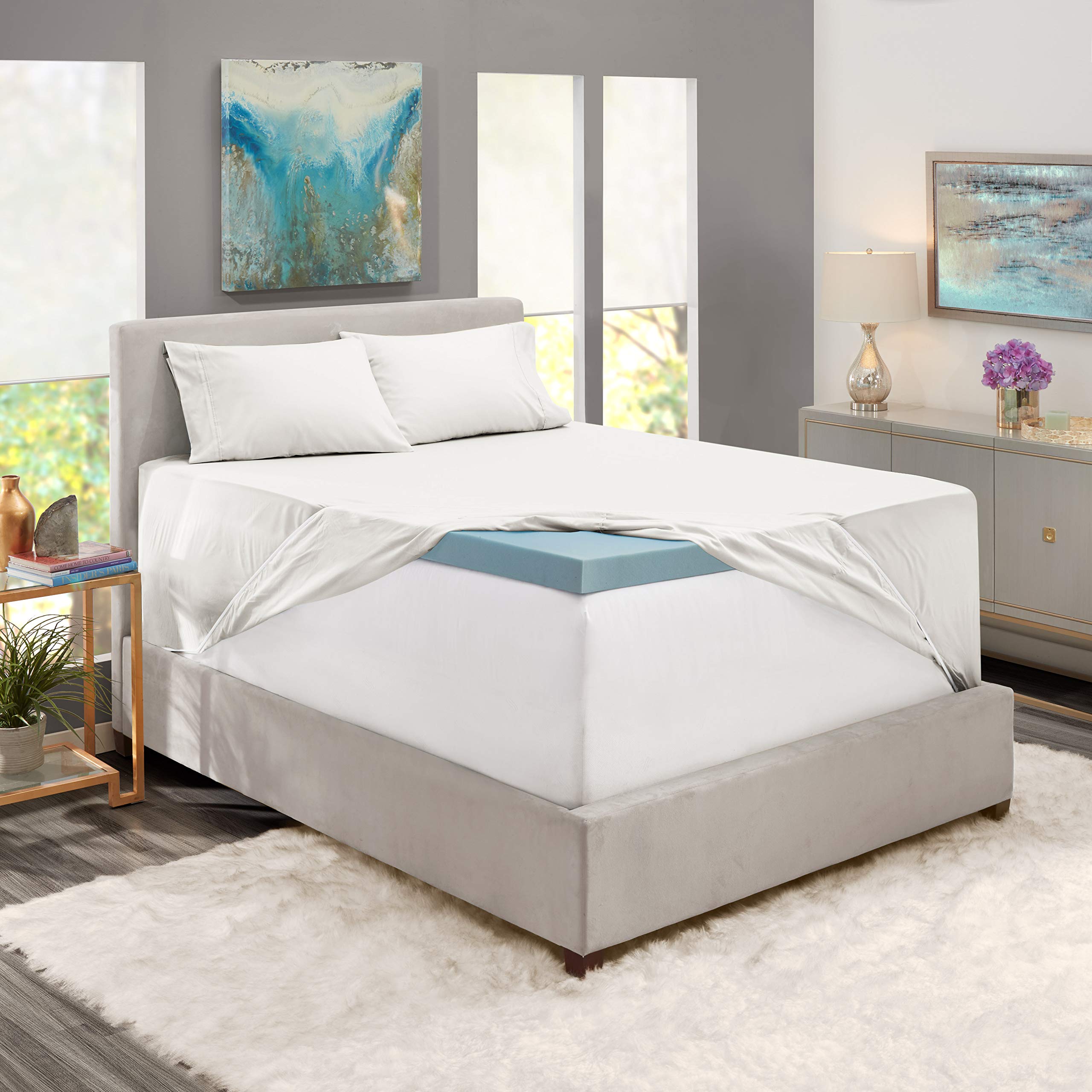 Nestl Extra Deep Pocket Sheets - Fits Mattress 18-24 Inches Deep, Extra Deep Pocket Twin Xl Sheets Sets, 4 Piece Twin Xl Size Sheets, Twin Xl Sheets Deep Pocket, White