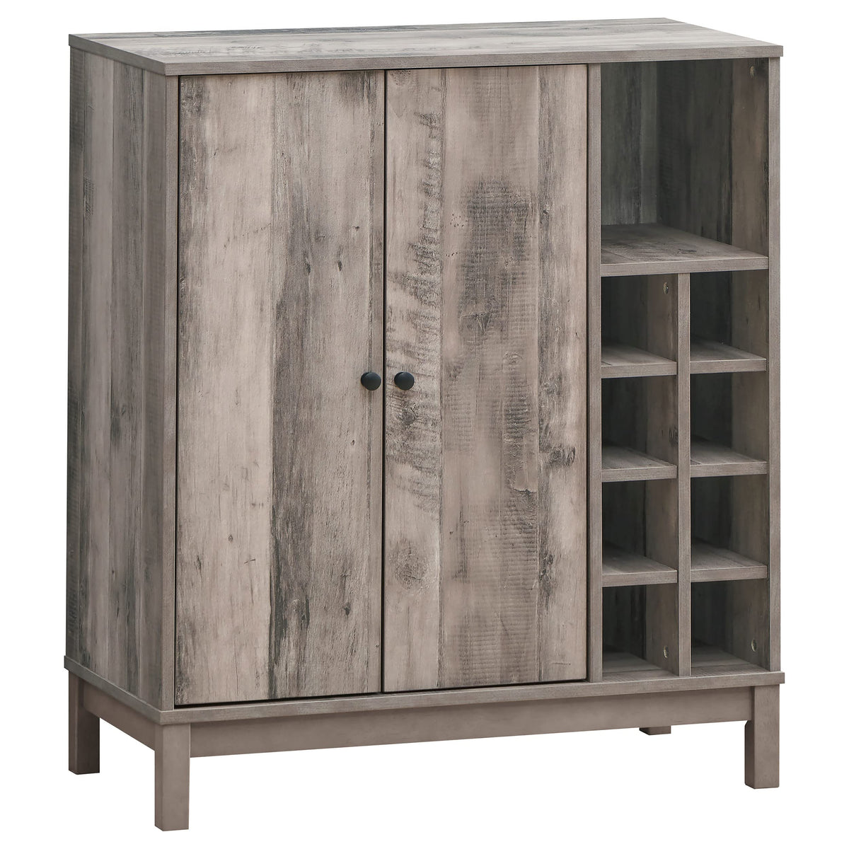 Coaster Home Furnishings Cheyenne 2-Door Home Bar Wine Cabinet Weathered Acacia