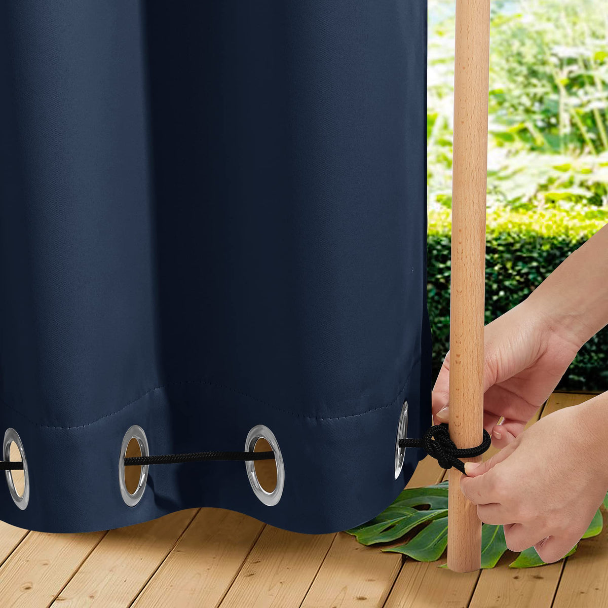 Nicetown 2 Panels Outdoor Curtains For Patio Waterproof Extra Long 108 ', Windproof Thermal Insulated Top & Bottom Grommet & Ba