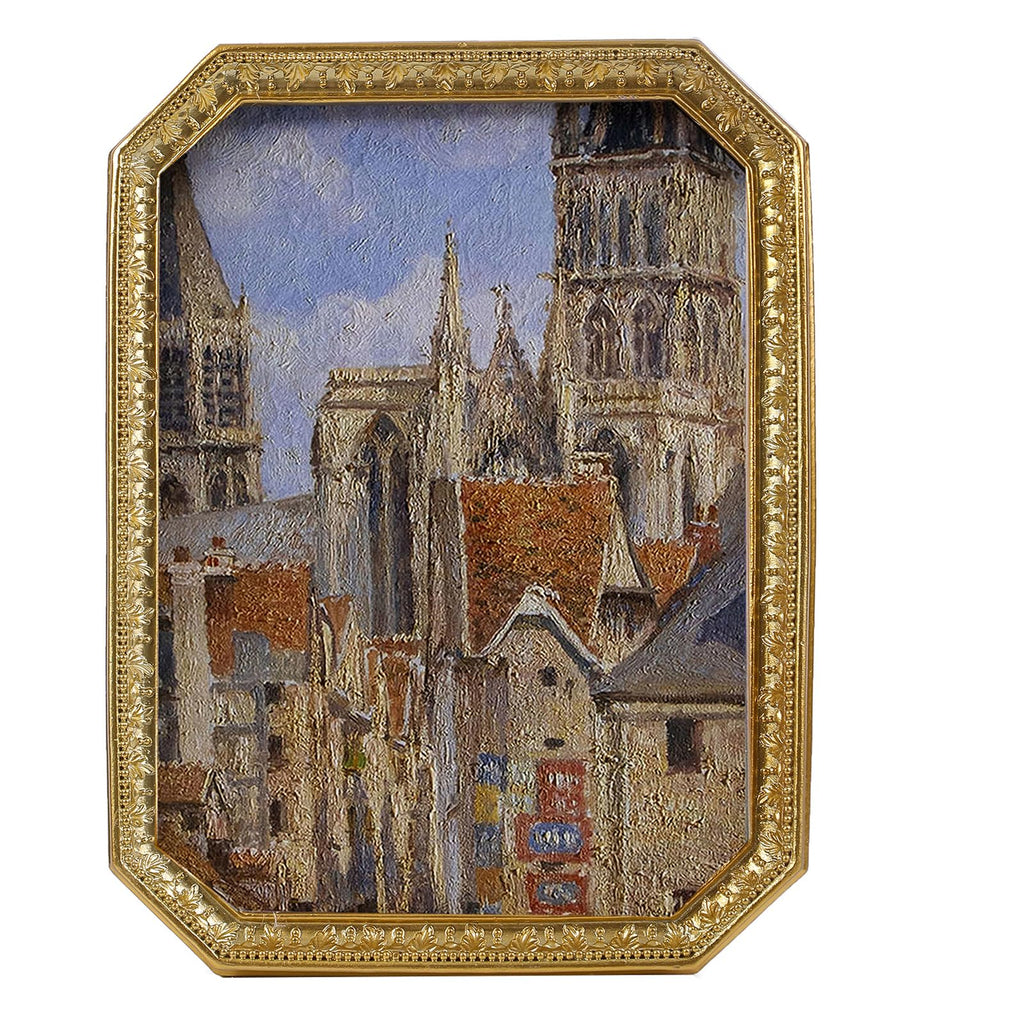 SIKOO Vintage 5  7 Gold Picture Frame Antique Ornate Photo Frame Tabletop and Wall Hanging with High Definition Glass Front for 