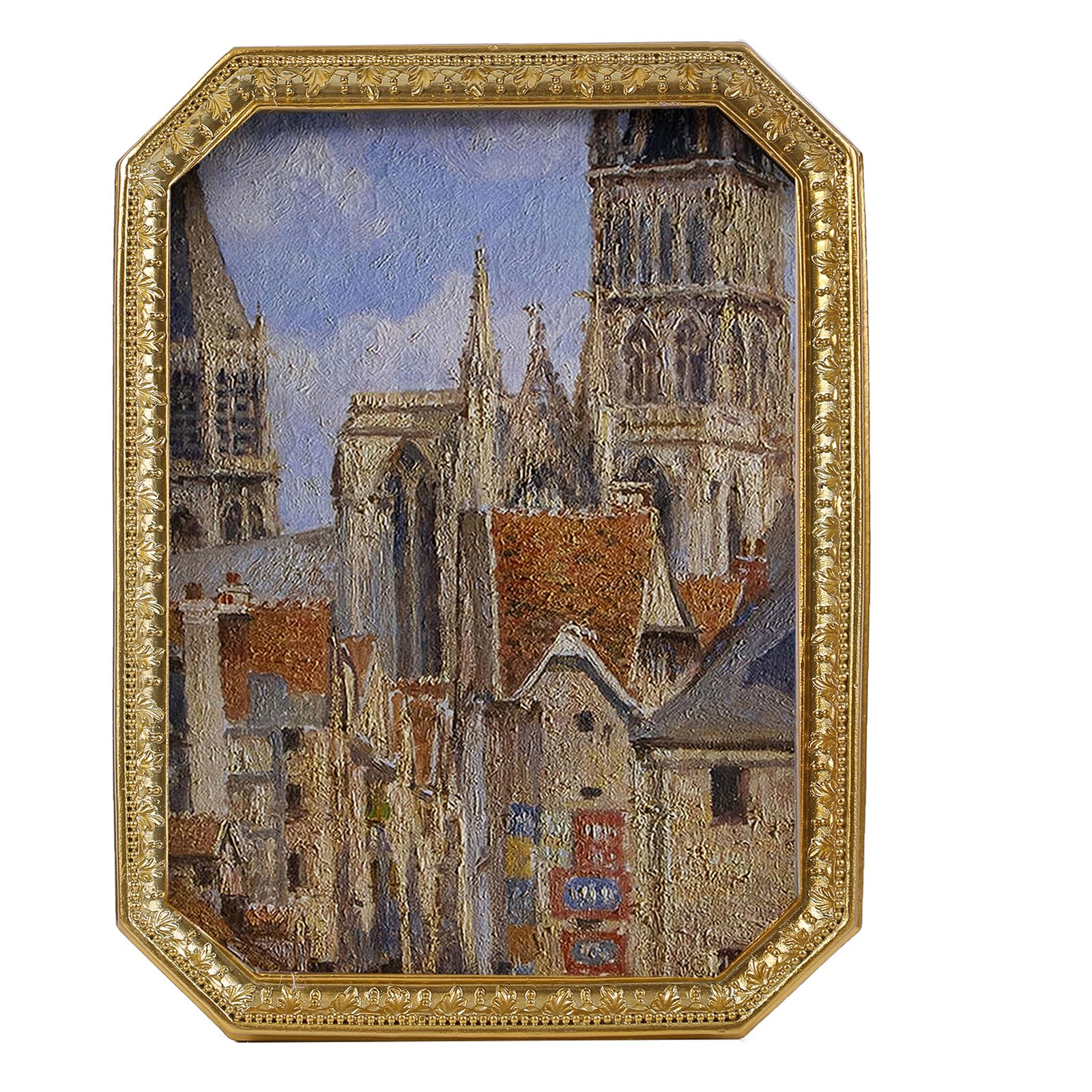 SIKOO Vintage 5  7 Gold Picture Frame Antique Ornate Photo Frame Tabletop and Wall Hanging with High Definition Glass Front for 